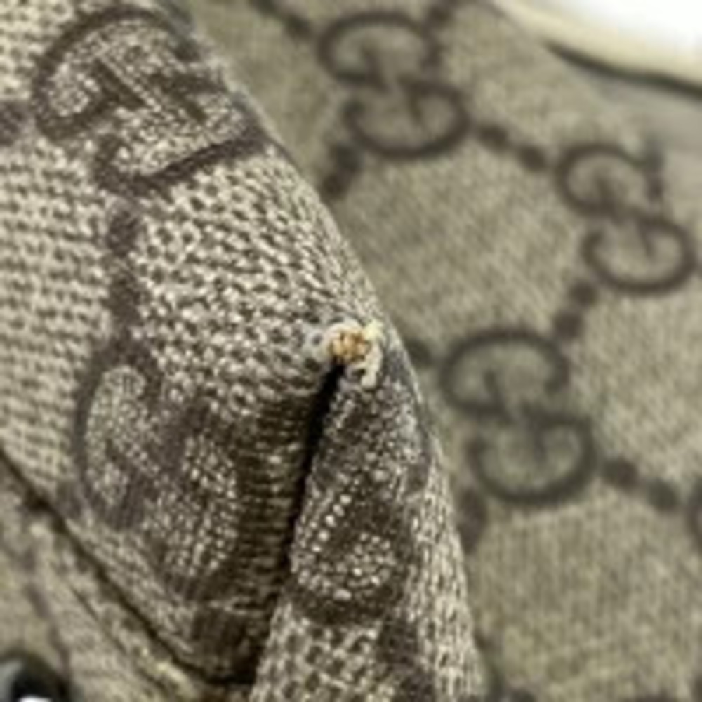 Gucci Tote Bag GG Shoulder Canvas White Brown